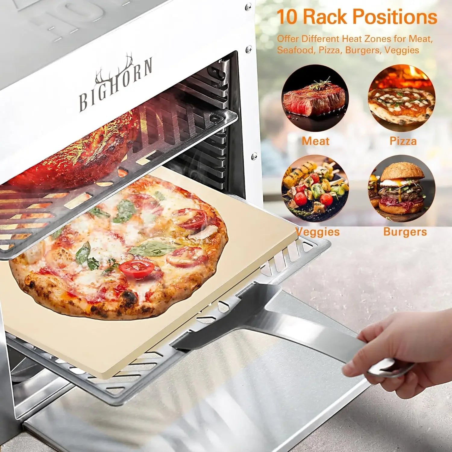 1500°F Small Infrared Propane Gas Grill – Portable Steak Broiler & Sear Station, Outdoor Salamander BBQ with Pizza Stone.