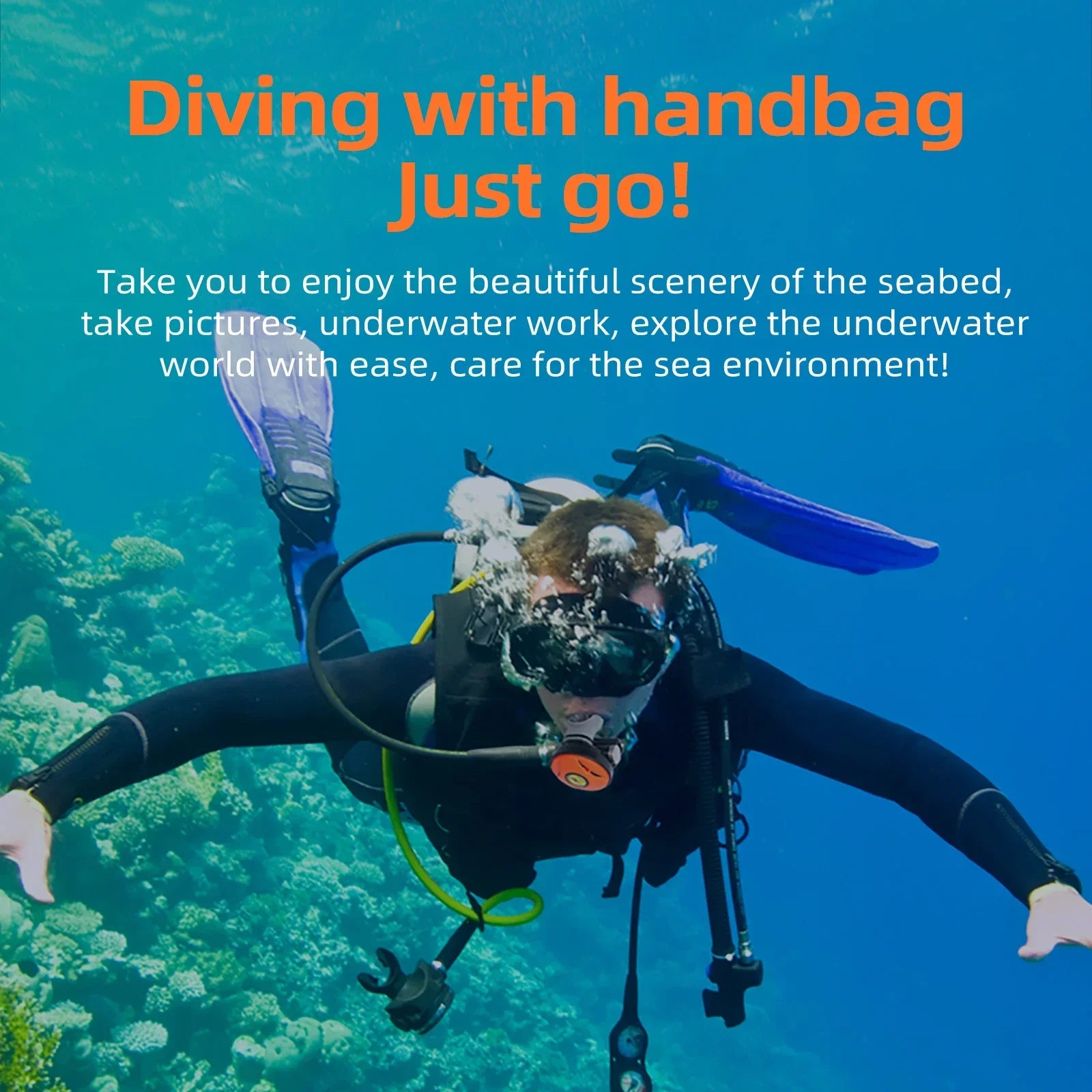 Scuba Diving Ventilator. Rechargeable - Underwater Support - Deepest 7M.