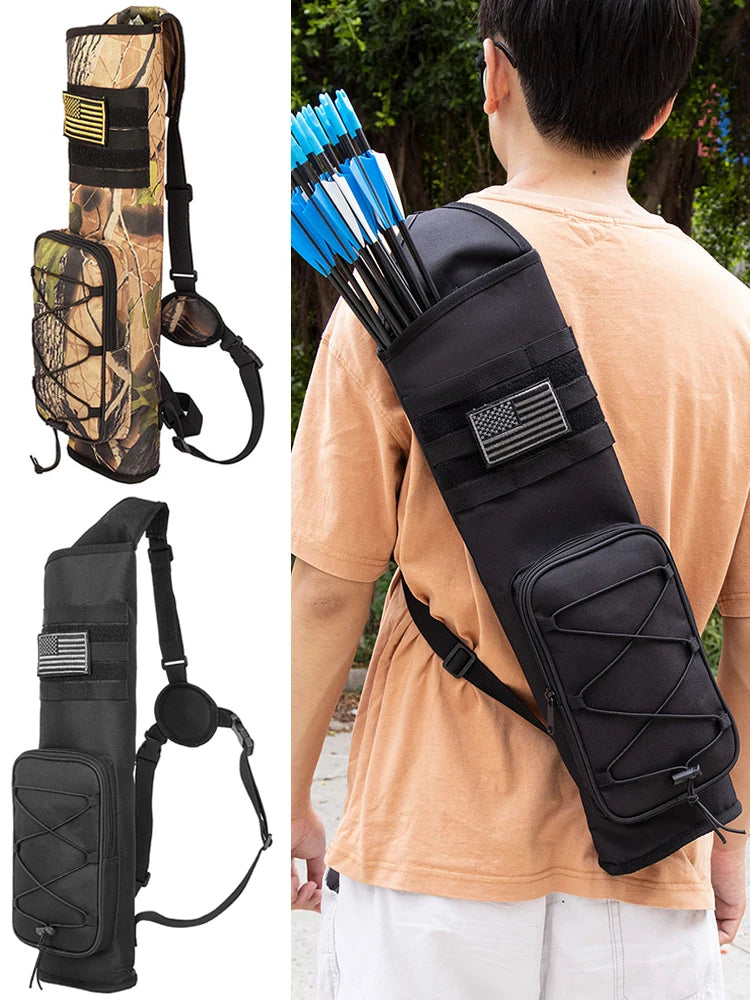 Archery Quiver- Adjustable Strap - Multi-Pockets.