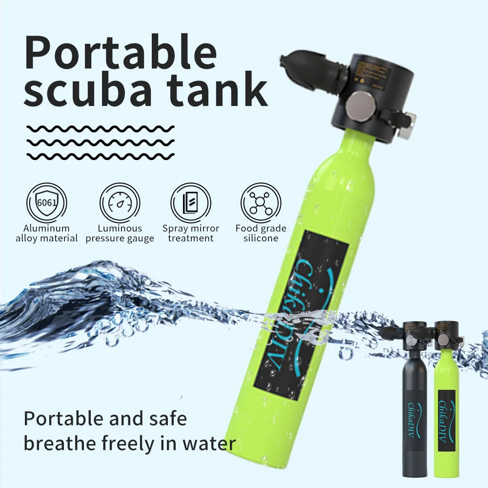Scuba Diving Tank - 0.5L- 3000 PSI - Emergency Air Supply, Up To 10 Minutes Dive Time Backup.