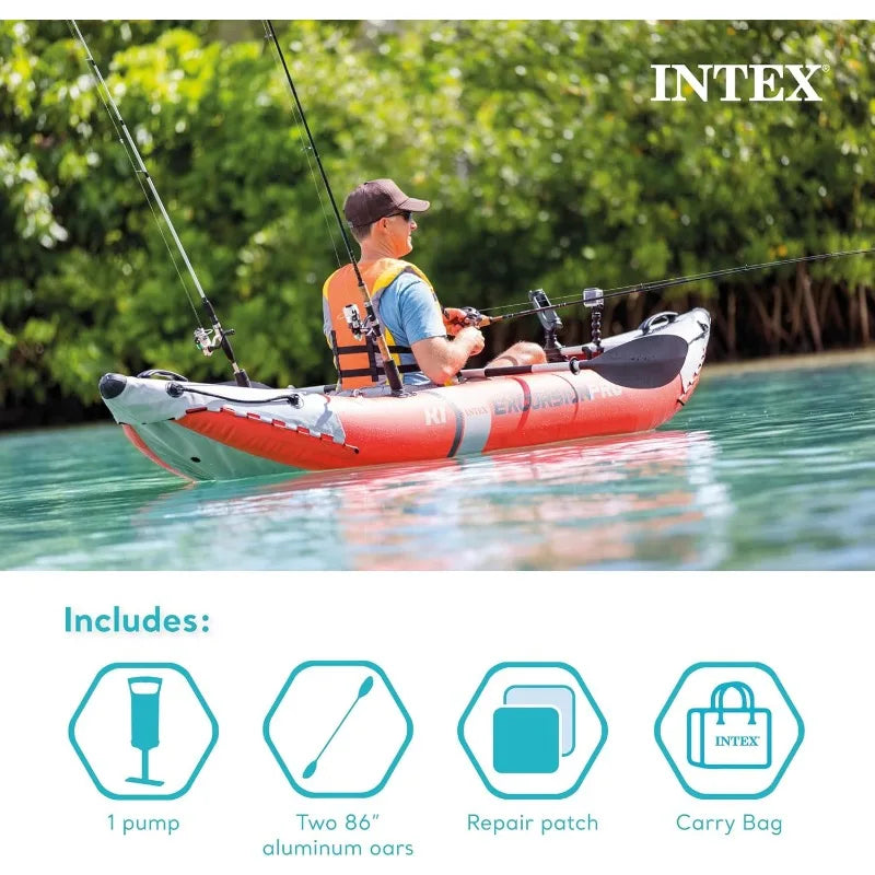 INTEX 68303EP Excursion Pro K1 Inflatable Kayak Set.