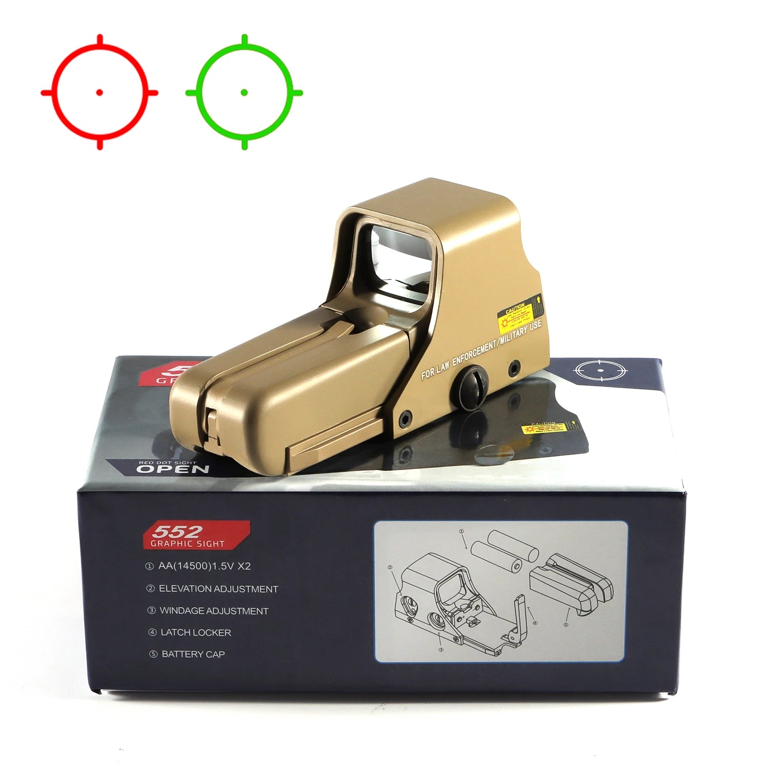 551, 552, 553, 558 Red-Green Dot Holographic Sight. Hunting Riflescope, 20mm Mount .