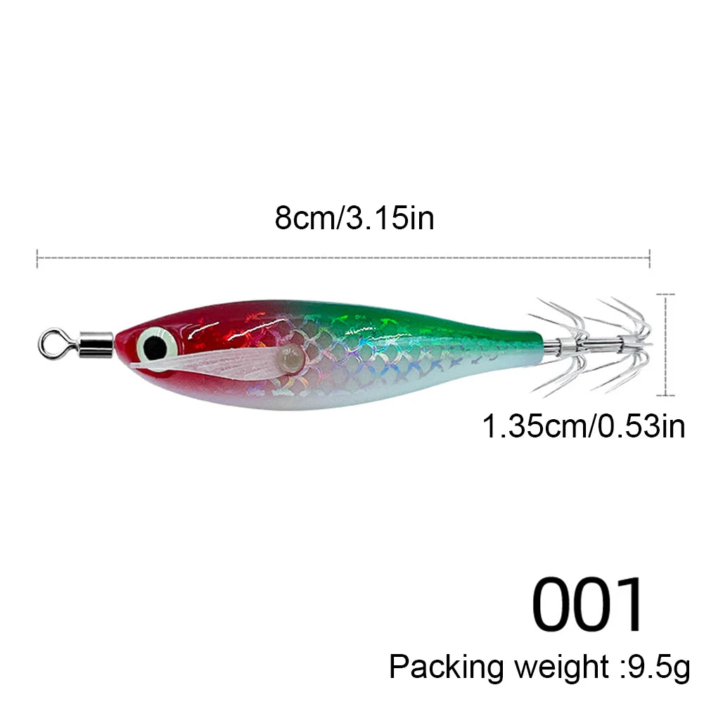 Luminous Squid, Cuttlefish Attracting Lure. Double Hook Bait.