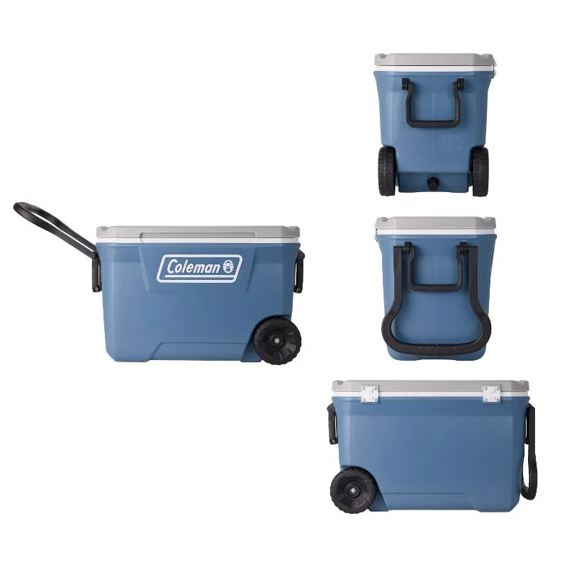 Coleman 316 Series. 62QT Ice Chest, Wheels, Leak-Resistant.