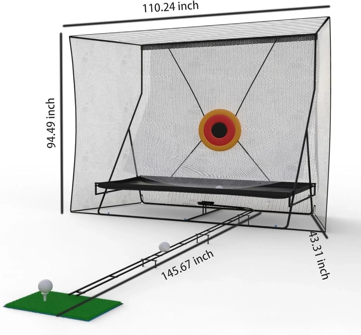 Golf Cage 10x8Ft Practice Hitting Net with Ball Return Ball Blanket for Backyard Indoor Chipping Practice Swing Training Nets