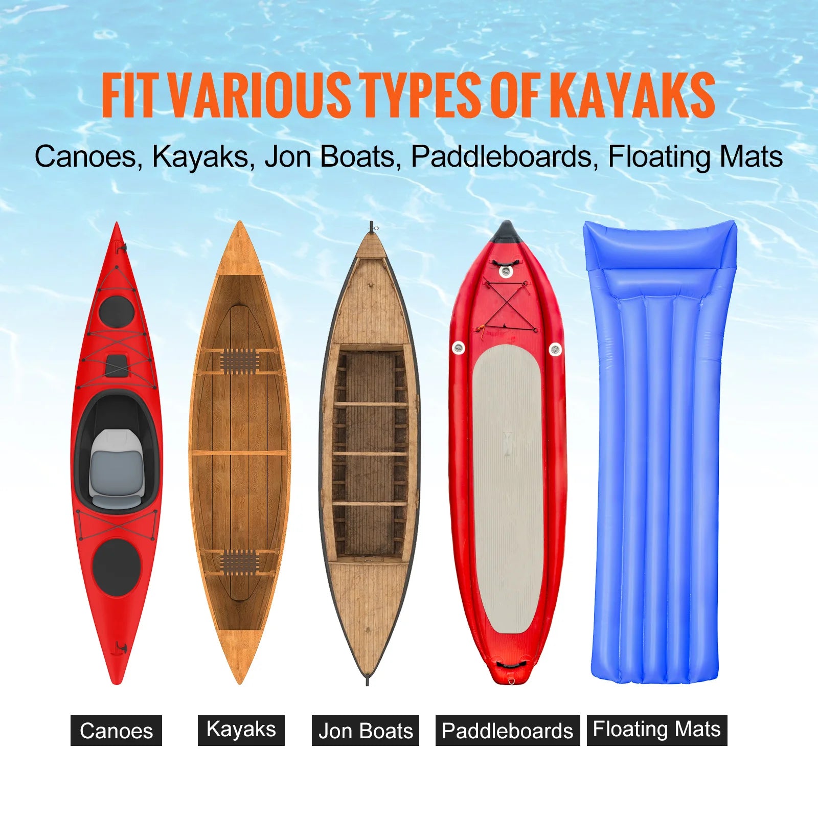 SucceBuy 350lbs Kayak Cart. Foldable, 12'' Tires.