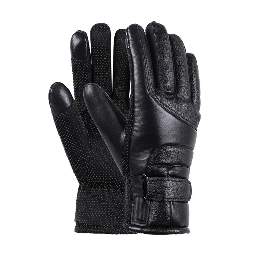 Heated Gloves- Waterproof Thermal- PU Leather.