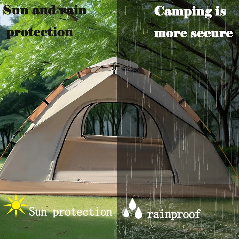 2-Person (Blue)/4-Person (White), Extra-Large Tent With Mesh Screen. Lightweight Family Tent.