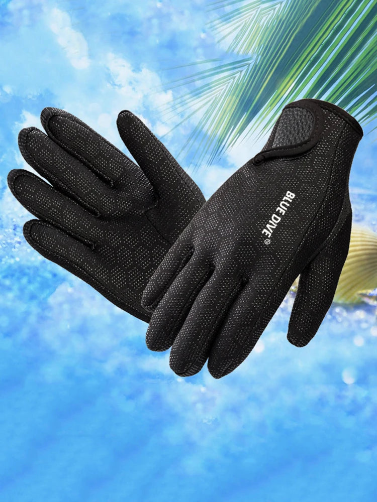 1.5mm - Anti Slip - Five Finger - Warm Wetsuit - Spearfishing Gloves.
