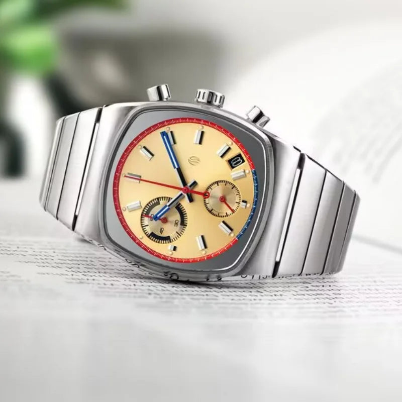 CILOA High Quality Square Mans Watch. Vintage - Automatic - Stainless steel - High-end.