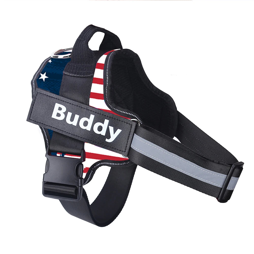 Personalized, NO PULL, Reflective ,Breathable Vest For Small, Large Dogs. Training Accessories.