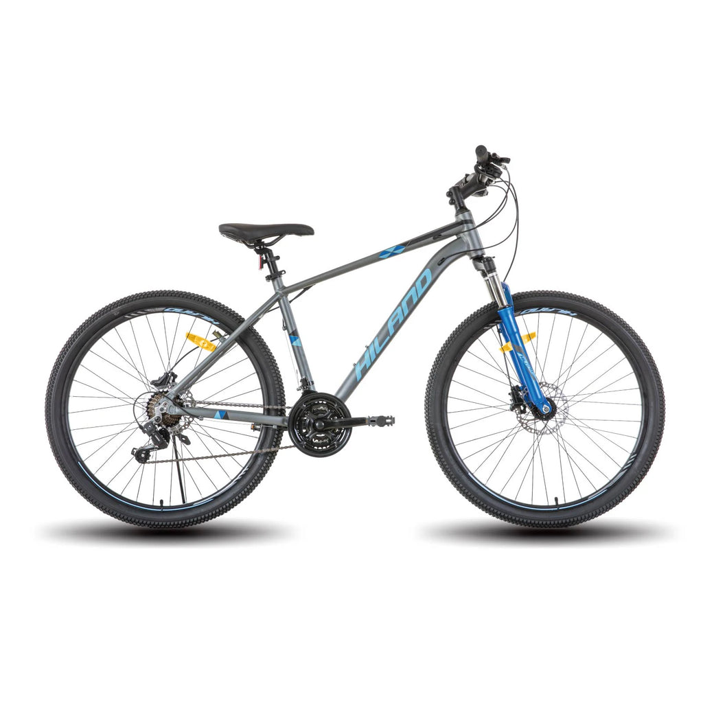 Hiland Aluminum Mountain Bike. 21 Speeds, Hydraulic Disc Brakes, Lock-Out Suspension Fork, 27.5 inch Wheel.
