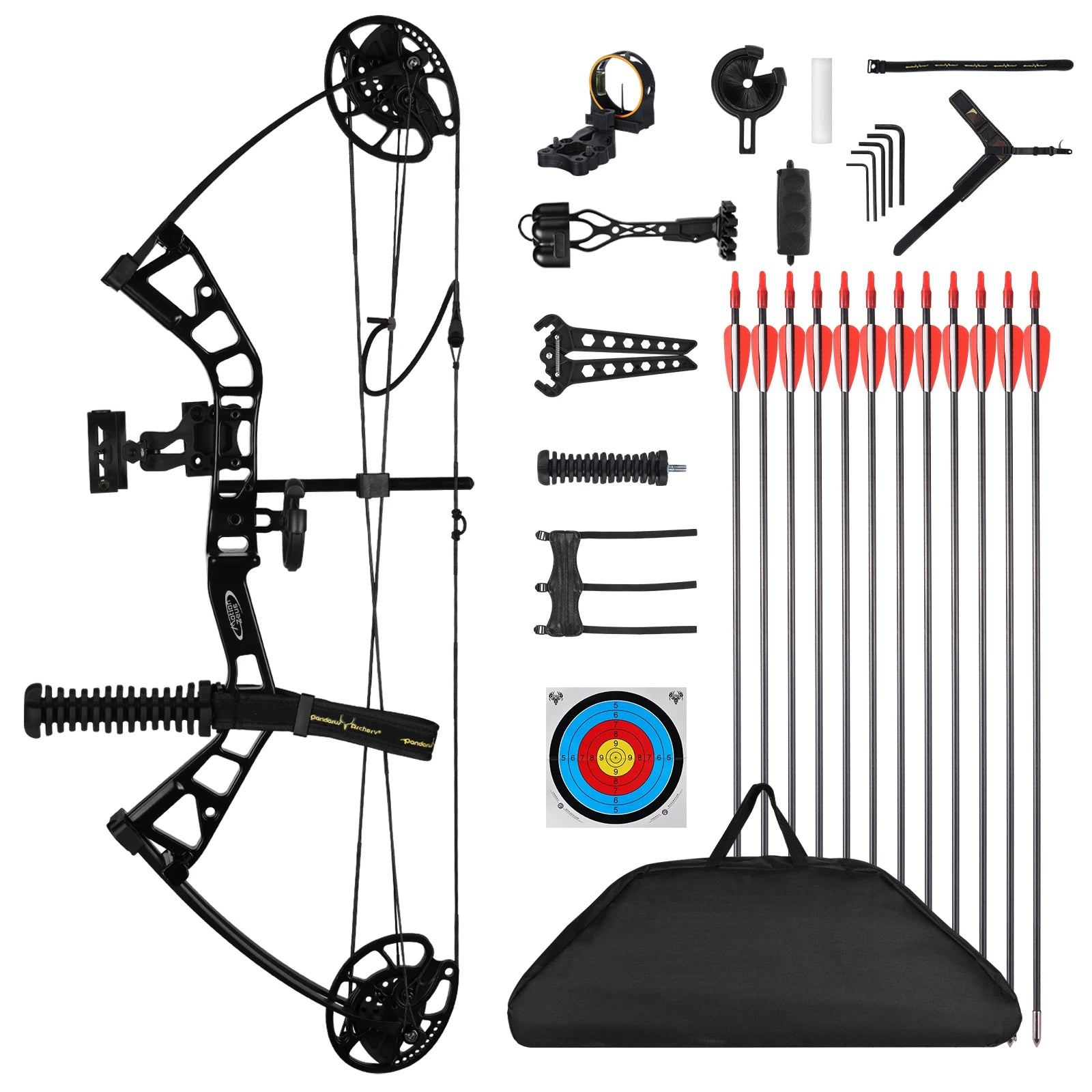 Junior Compound Bow Set-10-40Lbs 16"-28" Adjustable.