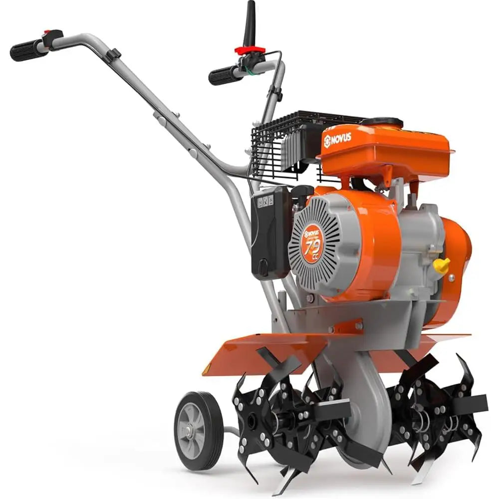 17 Inch, 79cc Gas Powered - Front Tine Cultivator. Tooless - Adjustable Tilling Width, Heavy Duty Tines.