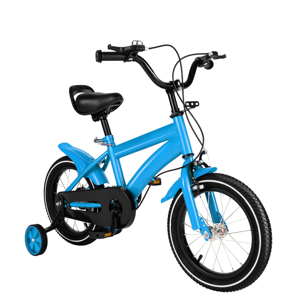 14 Inch Kids Bike - Adjustable Sea - Dual Brakes - w/Training Wheels.