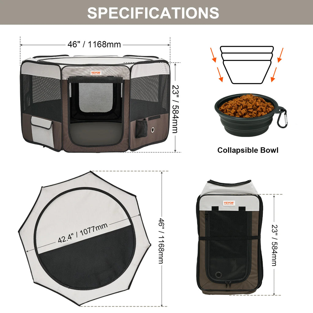 Portable- Foldable Pet Crate Kennel. Waterproof .