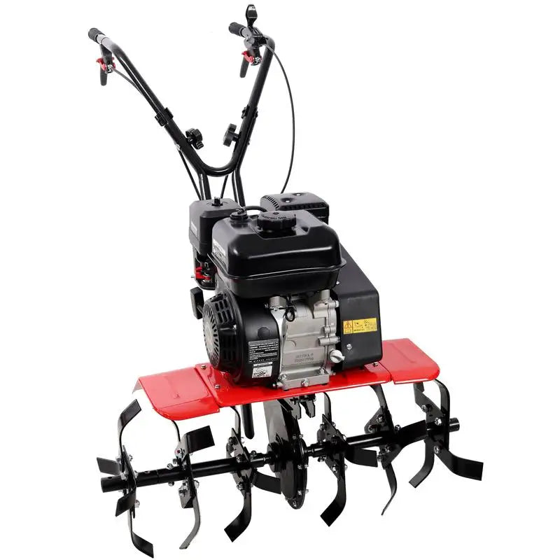 Heavy Duty Power Tiller, 7HP Gas Engine, 212CC, 6 Blades, 32.5" Wide Cultivator, 10" Deep.