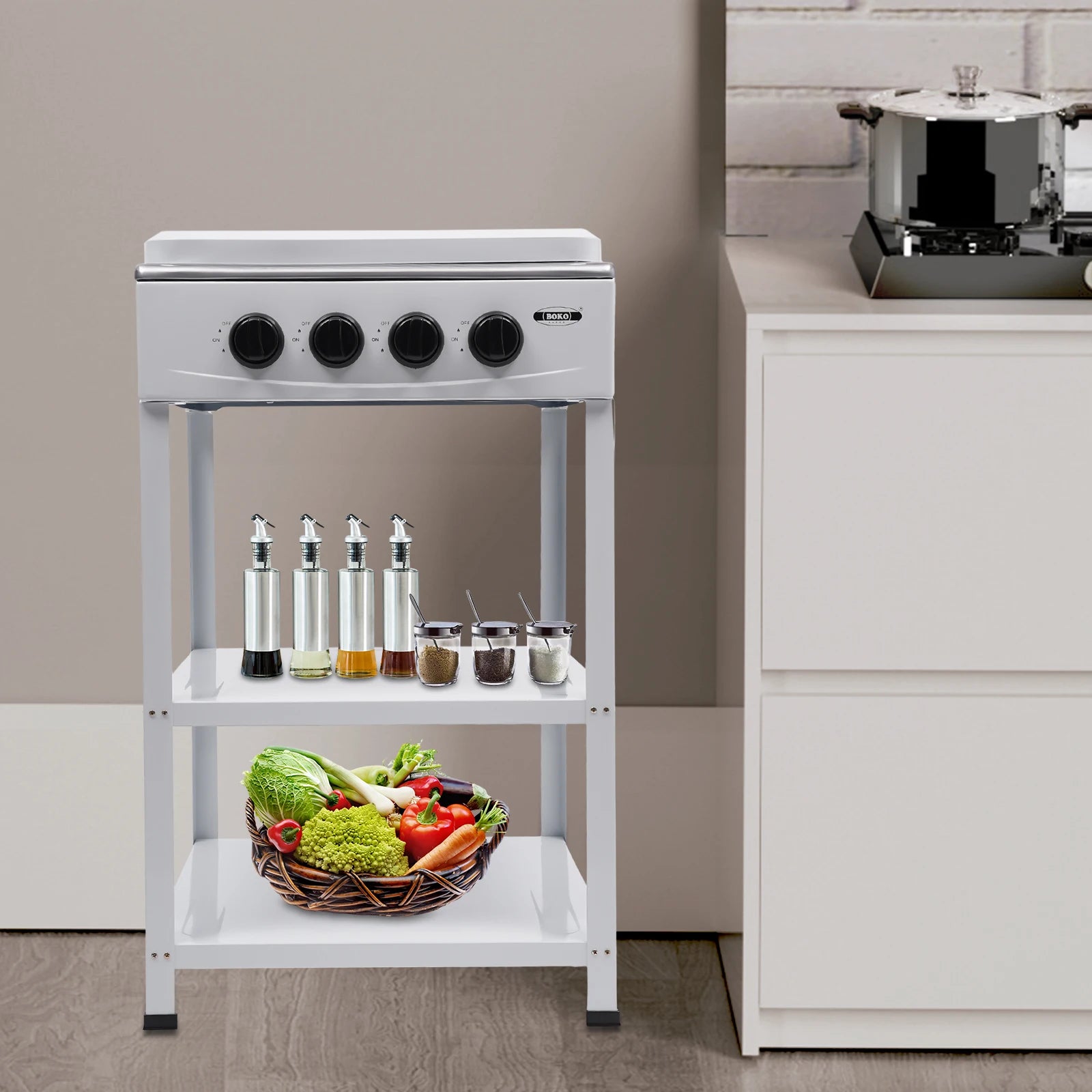 4/5 Burners, Independent Control, Natural Gas Stove, Propane, Cover .