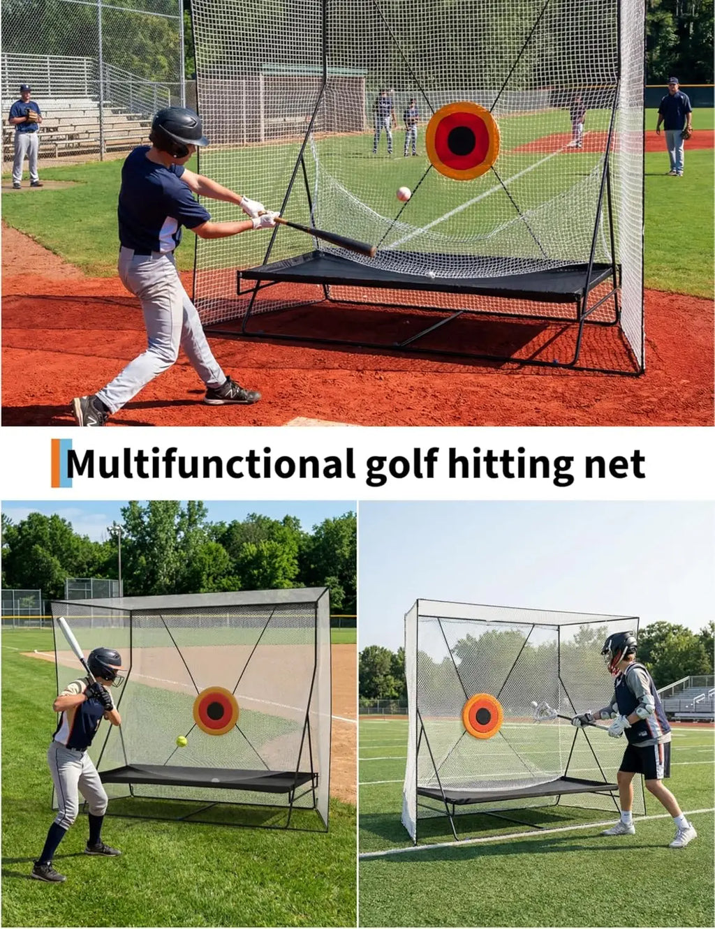 Golf Cage 10x8Ft Practice Hitting Net with Ball Return Ball Blanket for Backyard Indoor Chipping Practice Swing Training Nets