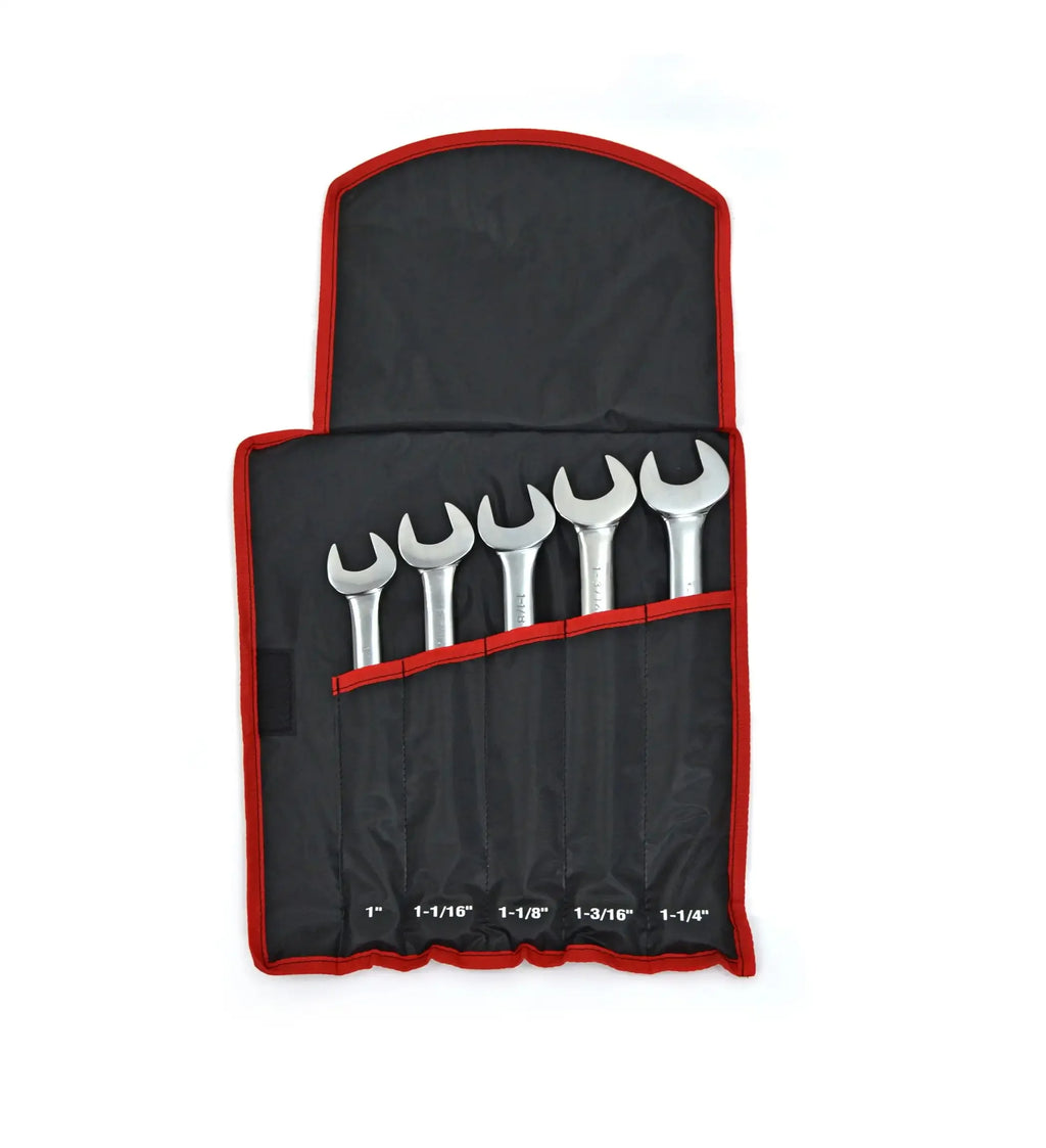 Hyper Tough 5-Piece SAE Jumbo Combination Wrench Set. 1 Inch Thru 1-1/4 Inch.