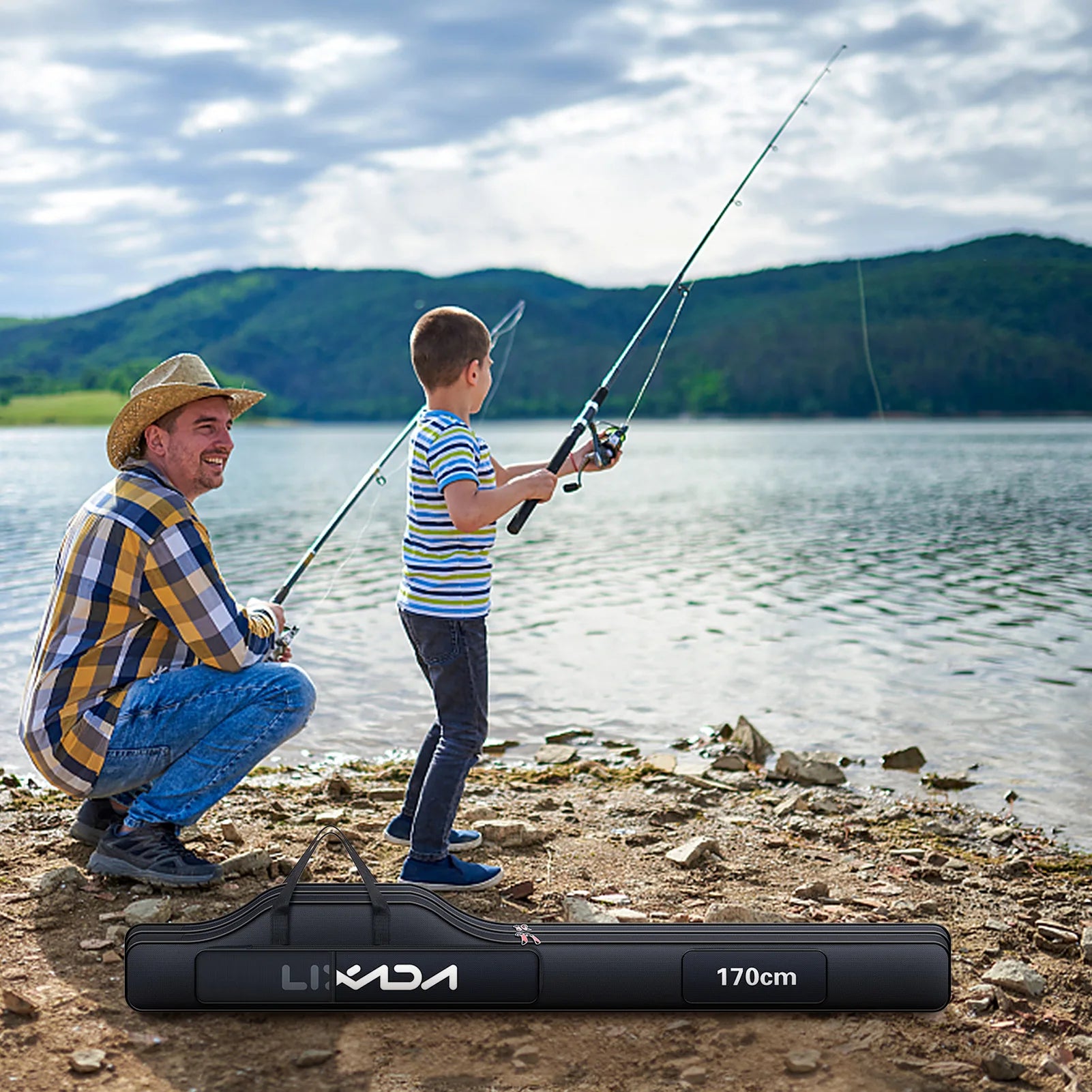 Lixada 210/190/170cm. Folding Fishing Rod Carry Case .