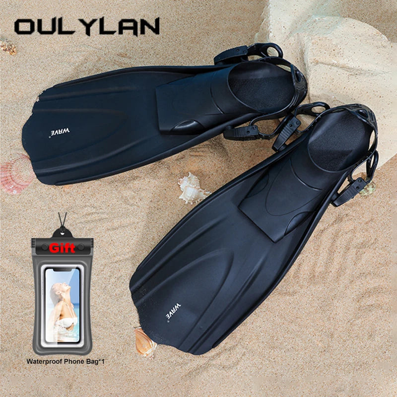 Oulylan Professional Diving Equipment - Adjustable TPR Swimming Fins.