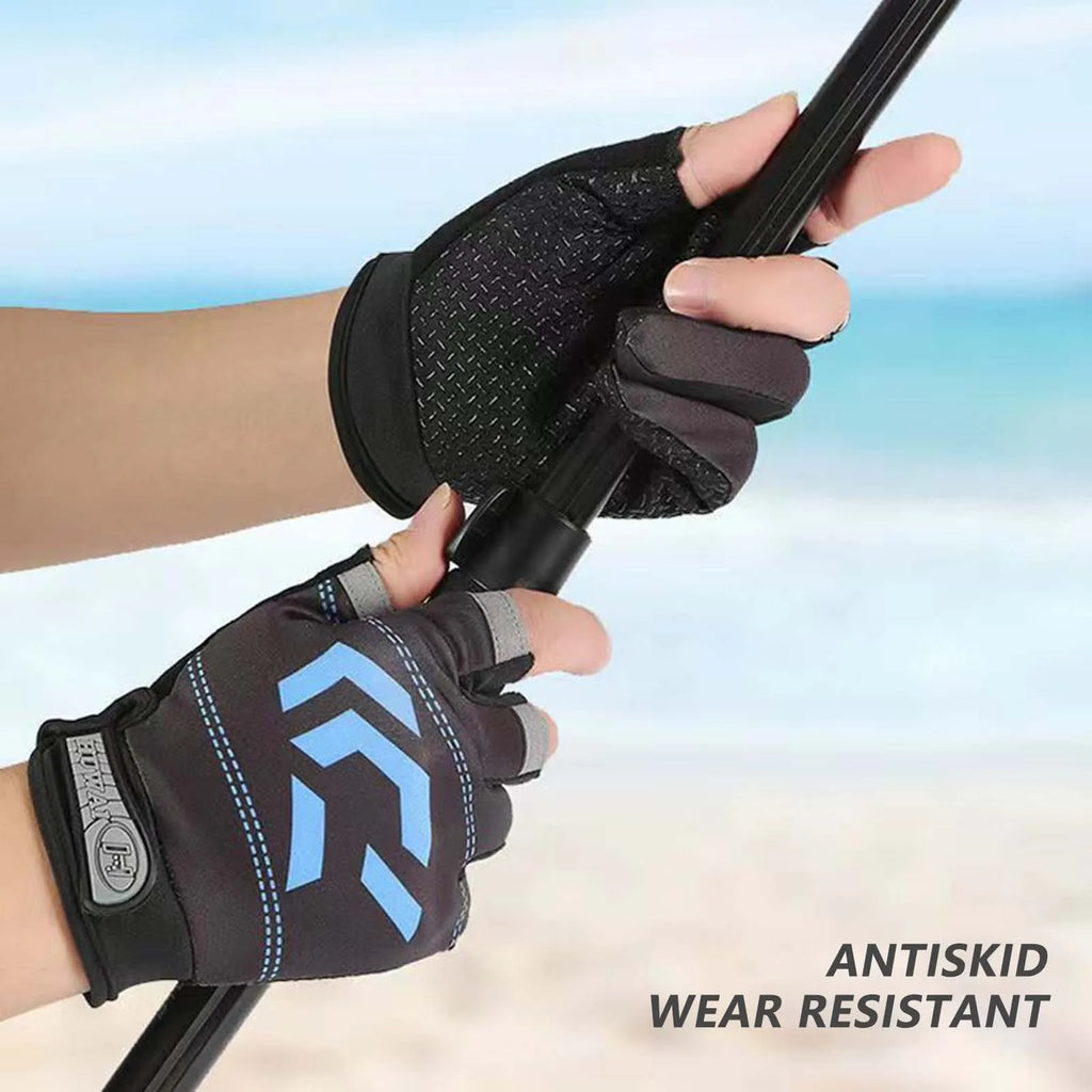 Three Finger Cut Gloves For Fishing, Sun Protection, anti-slip, Breathable.
