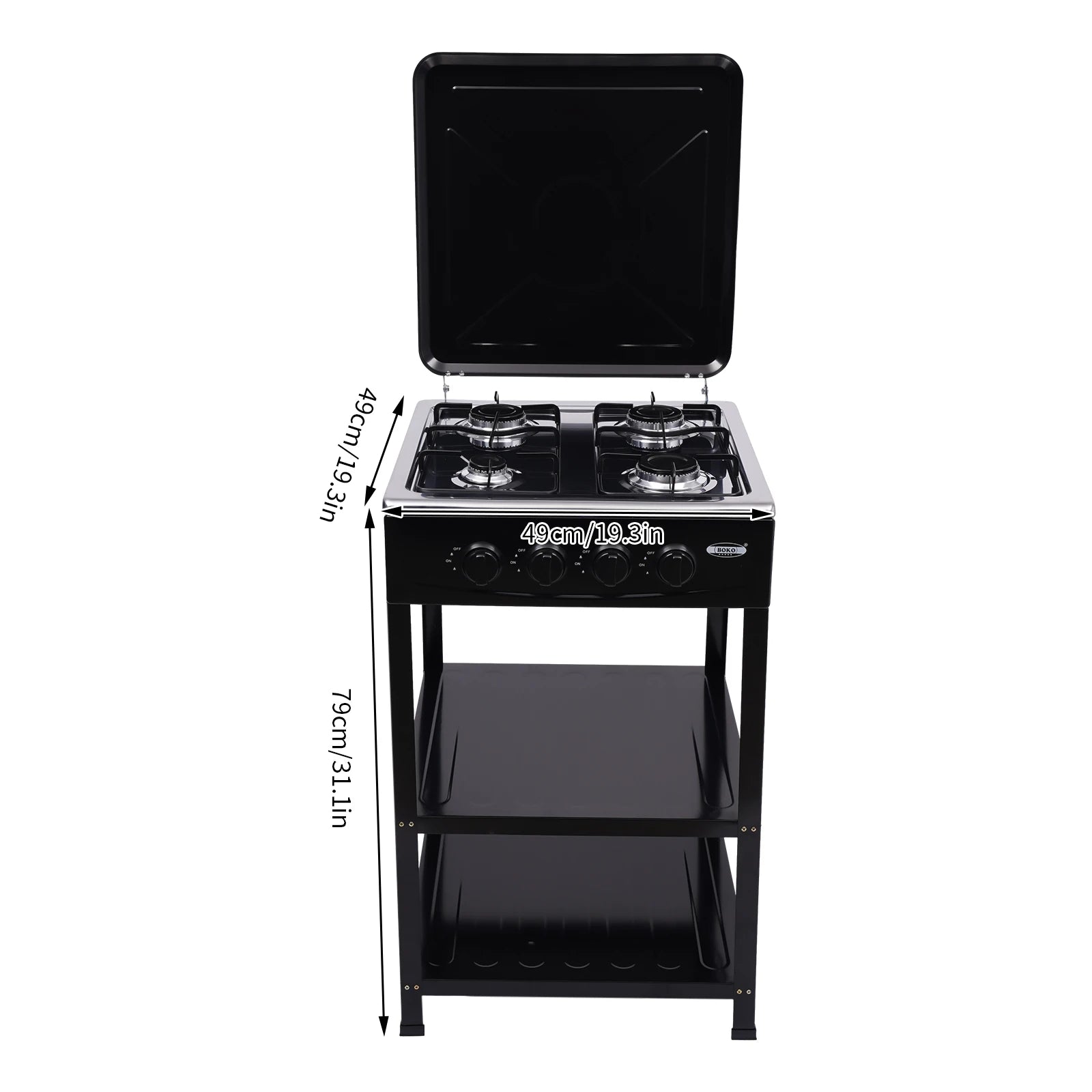 4/5 Burners, Independent Control, Natural Gas Stove, Propane, Cover .