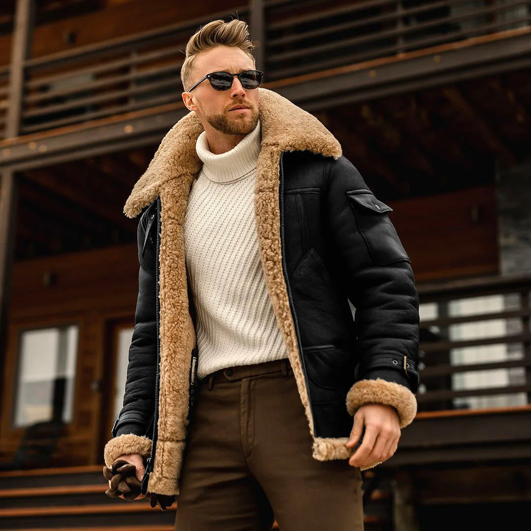 Men's Winter Jacket. Casual, Solid Color. Cotton.