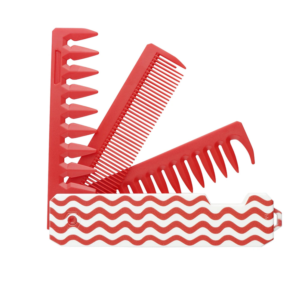 New 2 In 1 Folding Combs. Plastic Wide Tooth, Oil Head Comb. Beard, Hair Styling Tools.