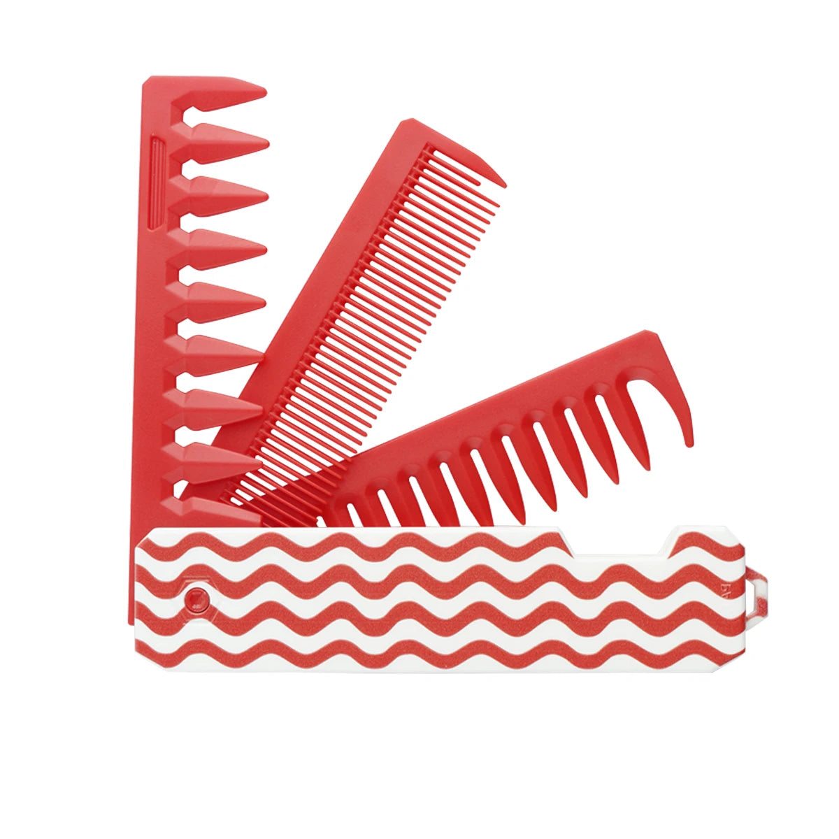 New 2 In 1 Folding Combs. Plastic Wide Tooth, Oil Head Comb. Beard, Hair Styling Tools.