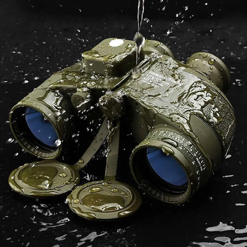 Binoculars 10x50 Professional Marine Waterproof With Compass ,Rangefinder, Hunting, Hiking, Camping, Navigation.