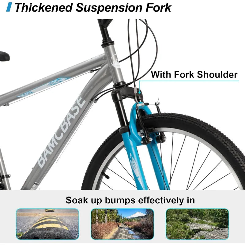 27.5 Inch Mountain Bike, 21 Speeds, High-Tensile Steel Frame, V Brake, Hardtail.