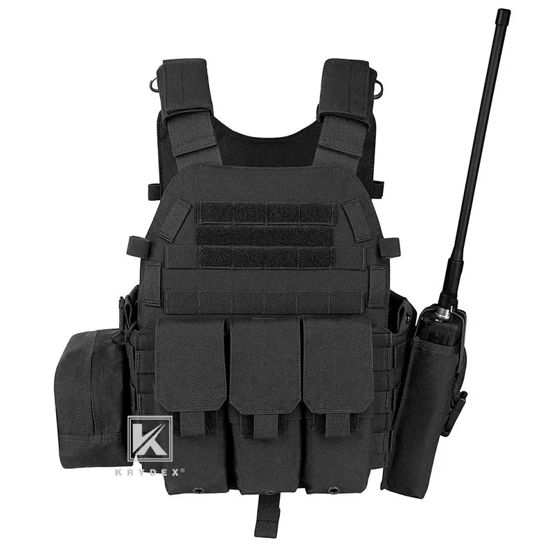KRYDEX LBT-6094A Tactical Modular Vest. Triple Mag/Radio/Dump Pouch. Battle Plate Carrier.