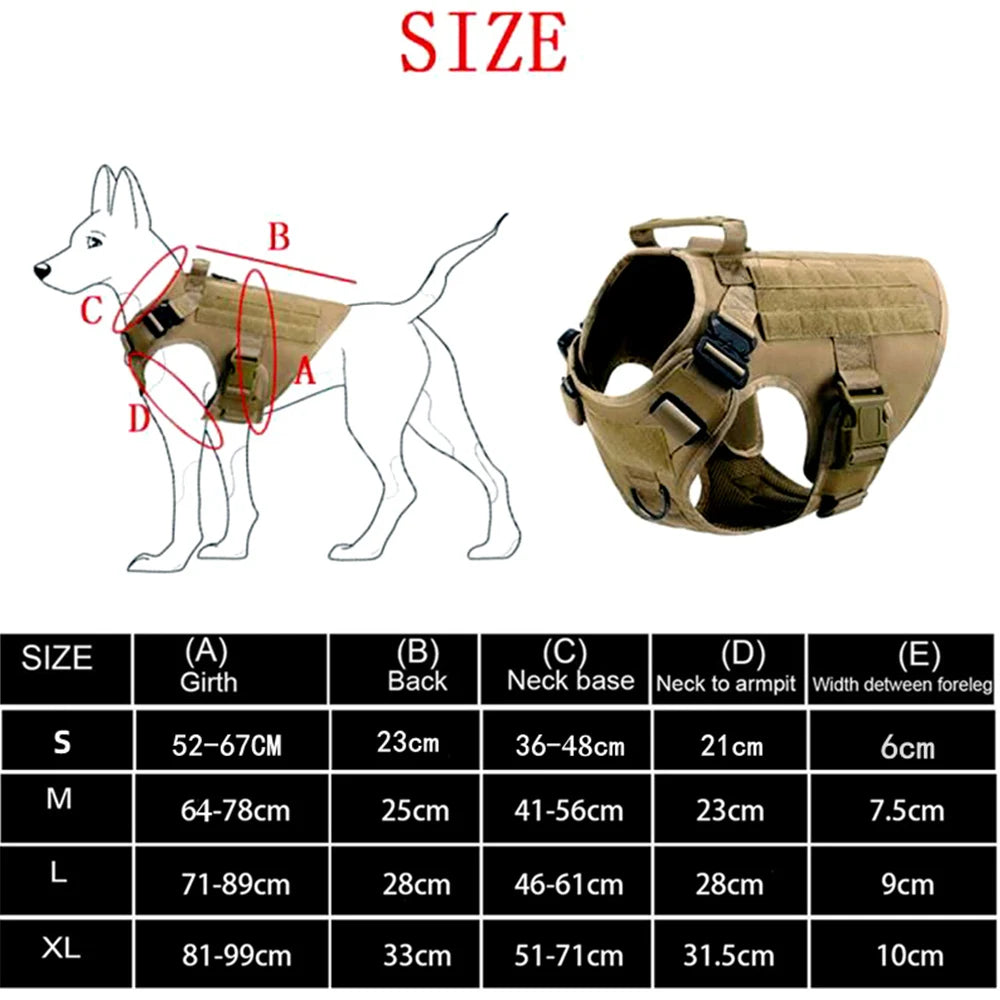 Tactical Military Vest,Tactical Training Dog Harness and Leash Set For All Breeds Dogs.