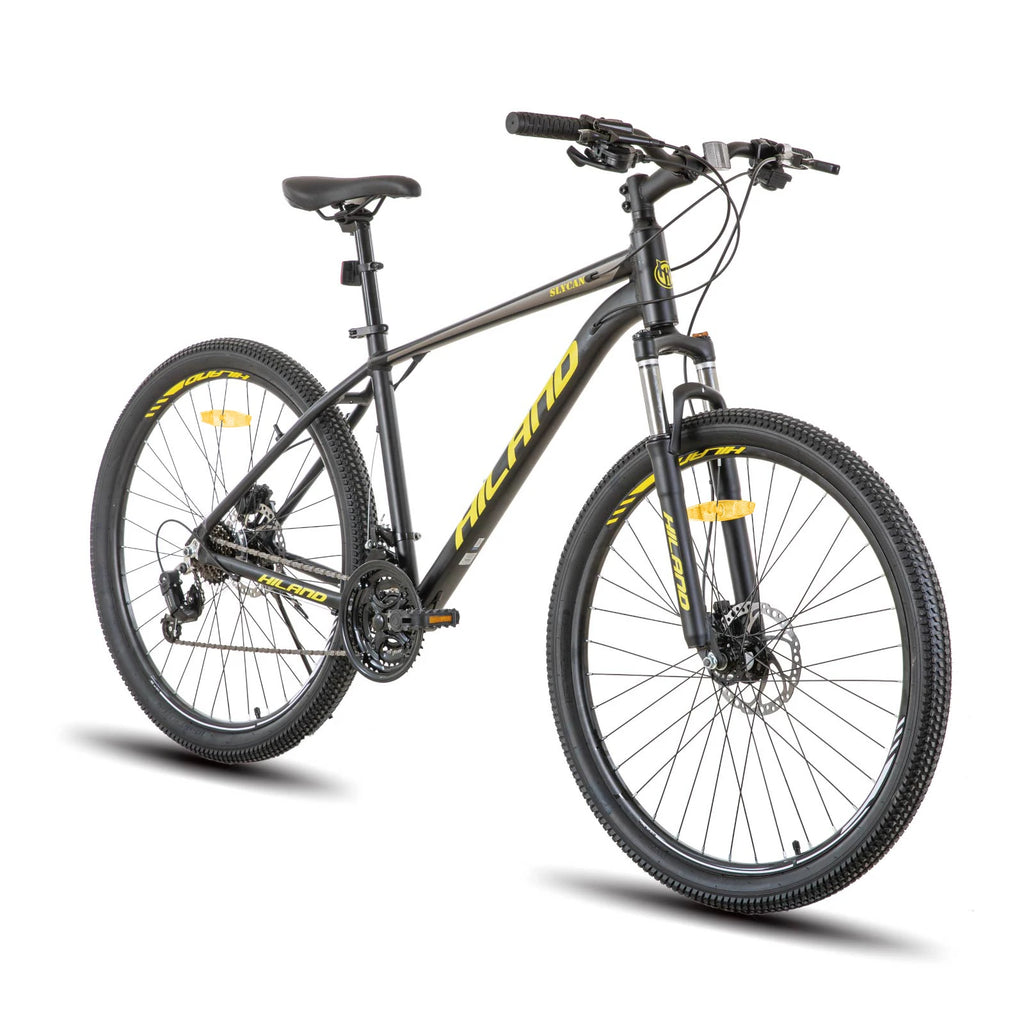 Hiland Aluminum Mountain Bike. 21 Speeds, Hydraulic Disc Brakes, Lock-Out Suspension Fork, 27.5 inch Wheel.