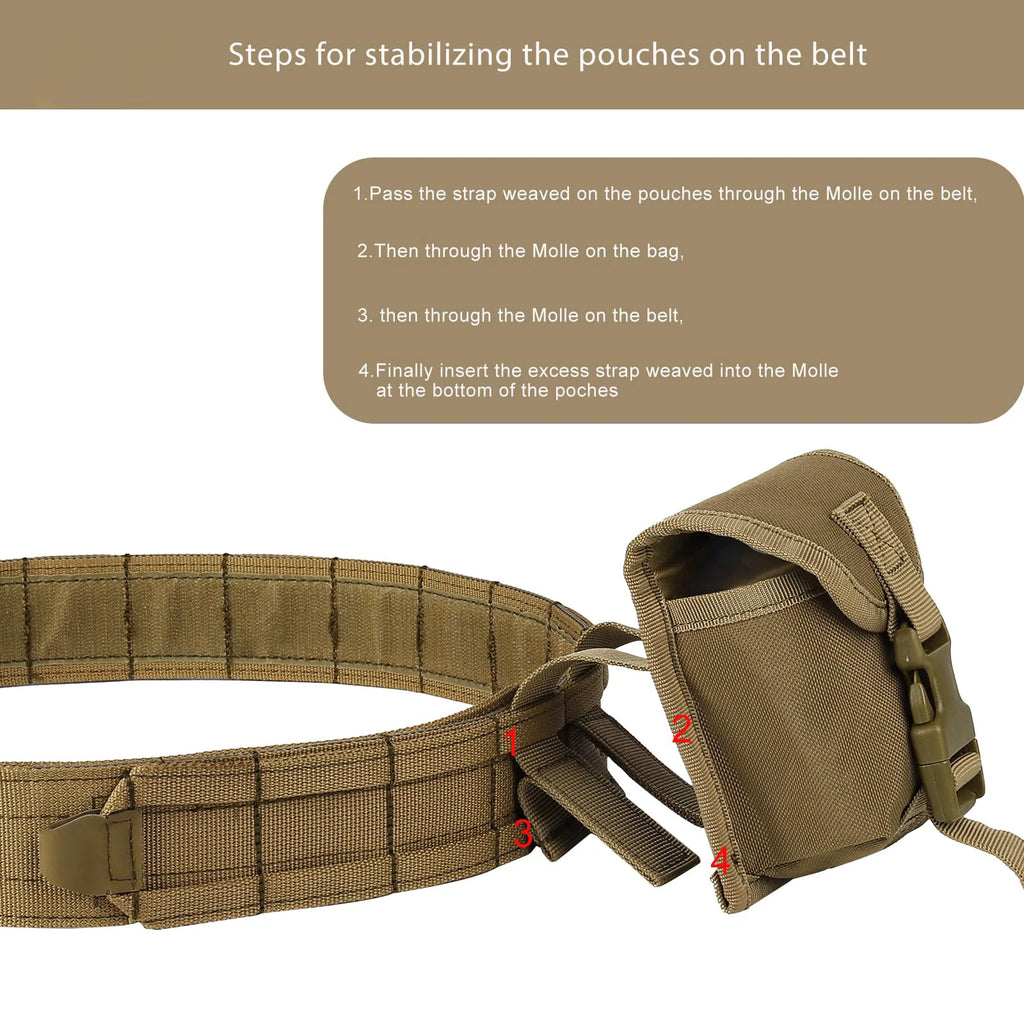8-in-1 Battle Belt with Accessories. Quick Release , Heavy Duty , 8 Pcs.