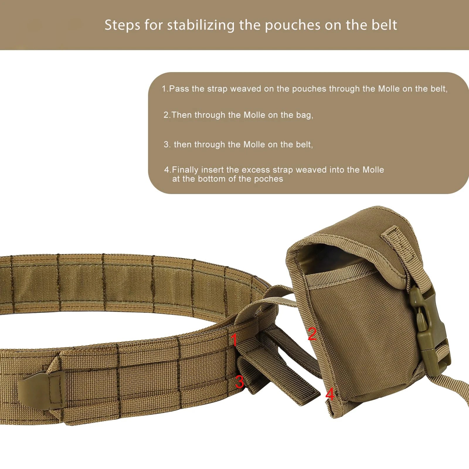 8-in-1 Battle Belt with Accessories. Quick Release , Heavy Duty , 8 Pcs.