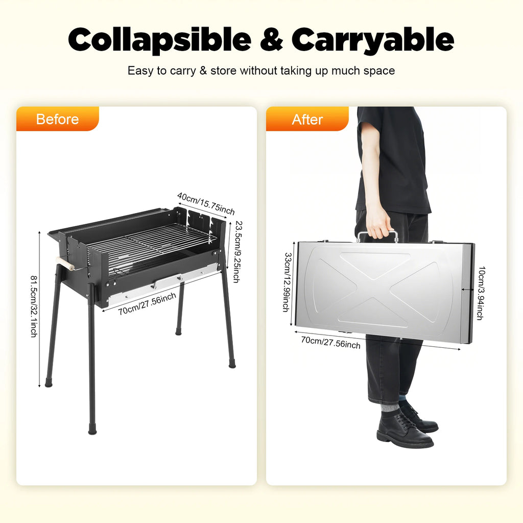 Stainless Steel foldable, Portable BBQ For Outdoor Cooking .