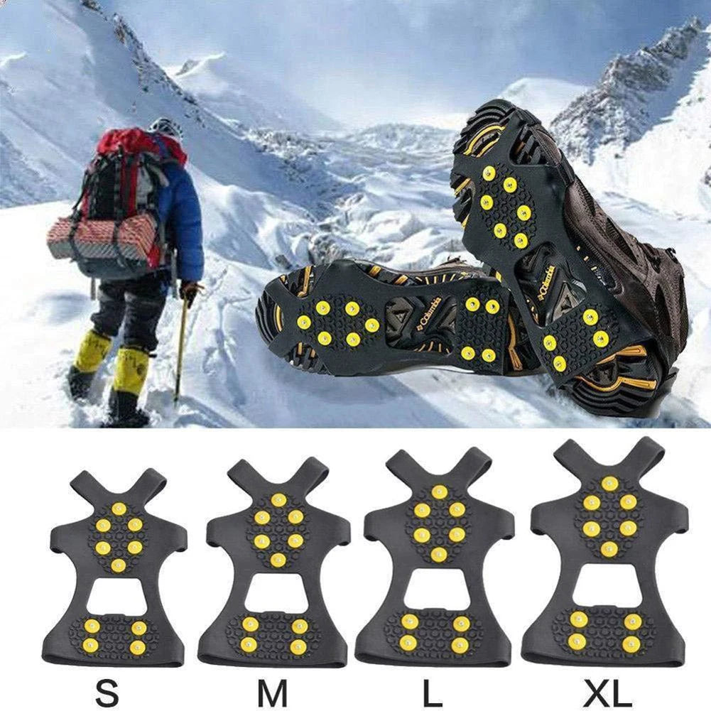 10-Studs S-XL Climbing Crampons. Anti-Slip Snow Claw.