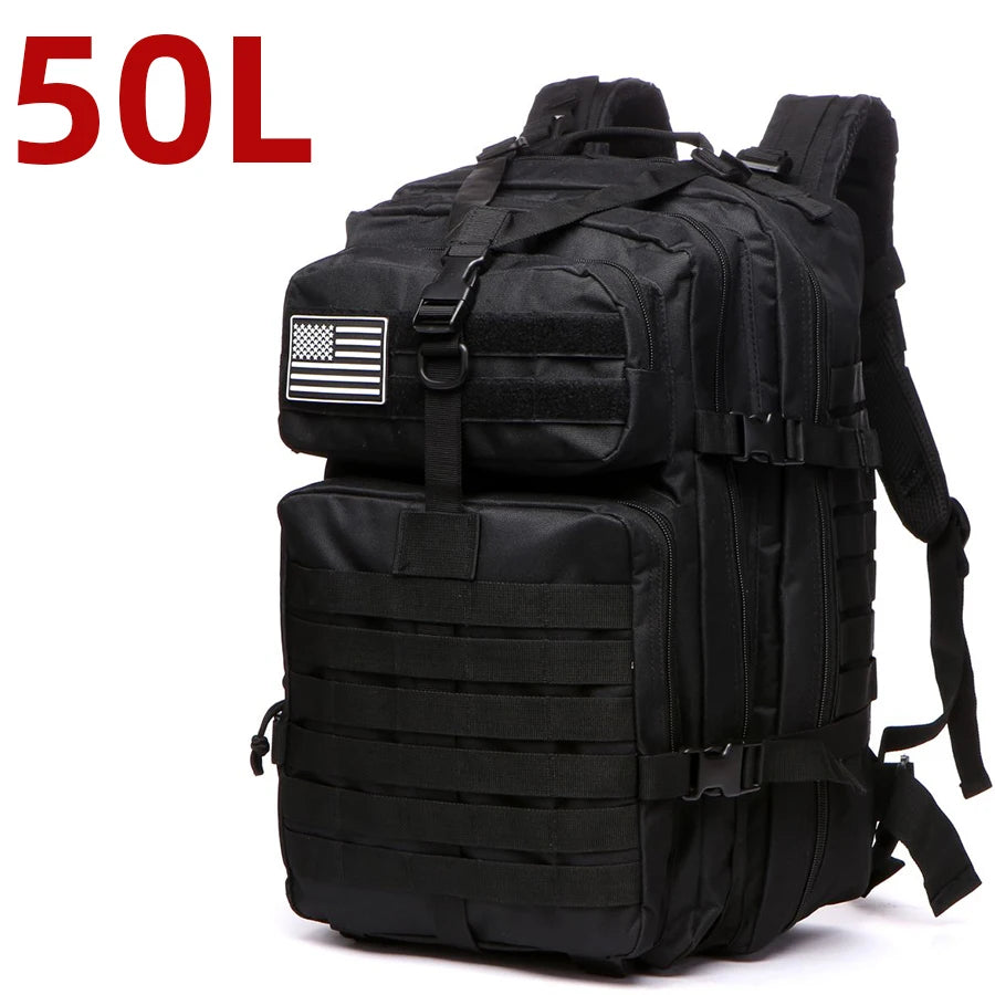 25L/50L Sturdy Nylon Waterproof, Tactical Camping, Hiking Backpack.