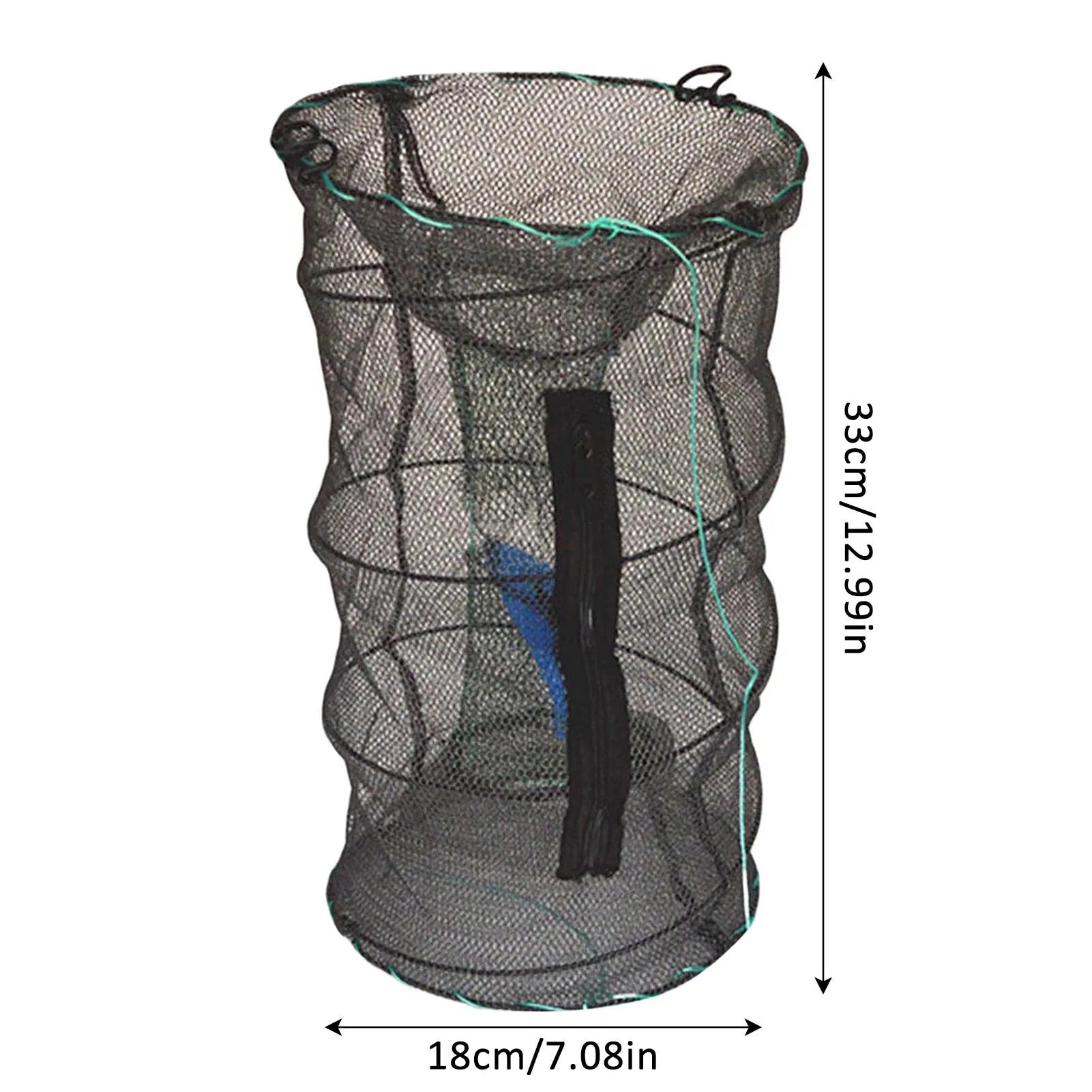 Long Fishing Nets. 27-33cm Shrimp Trap. Collapsible, Lightweight.