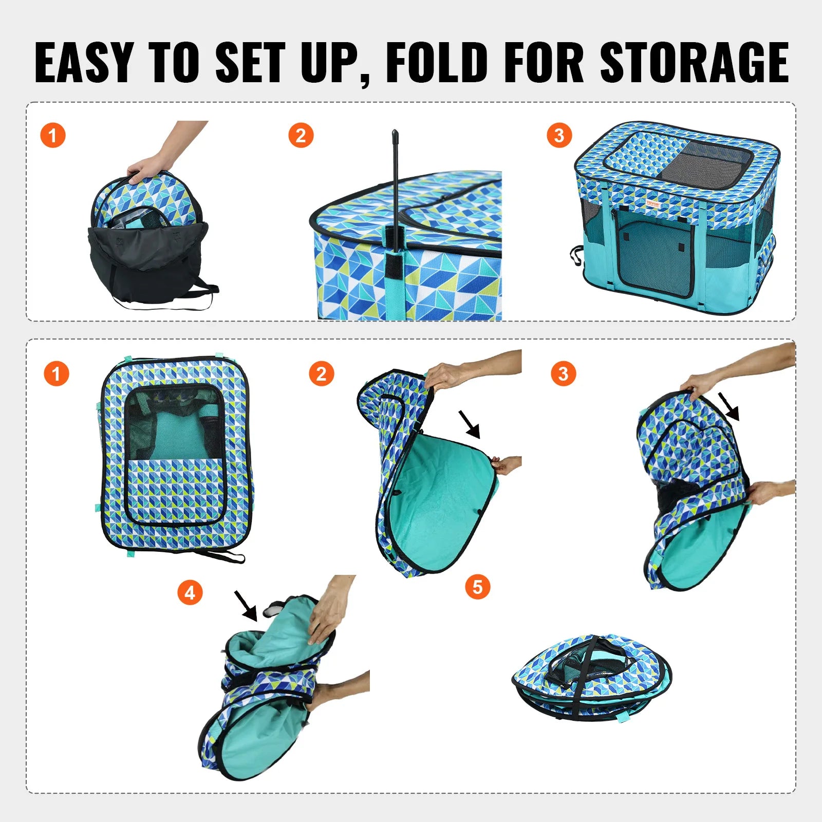 Portable- Foldable Pet Crate Kennel. Waterproof .