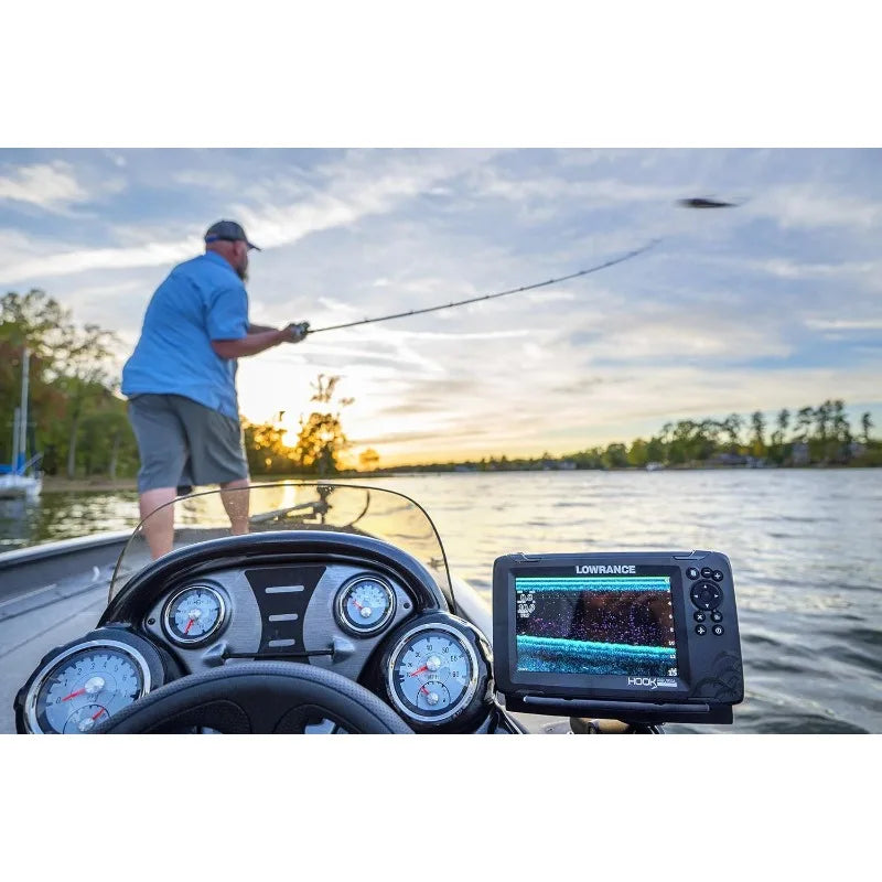 Lowrance HOOK Reveal 5", 7" And 9" Fish Finders With Transducers.