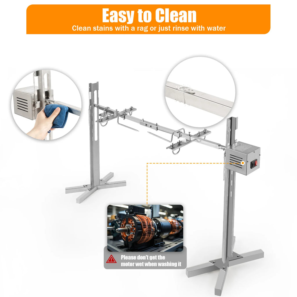 Electric BBQ and Rotisserie Grill Kit, 88LBS Capacity