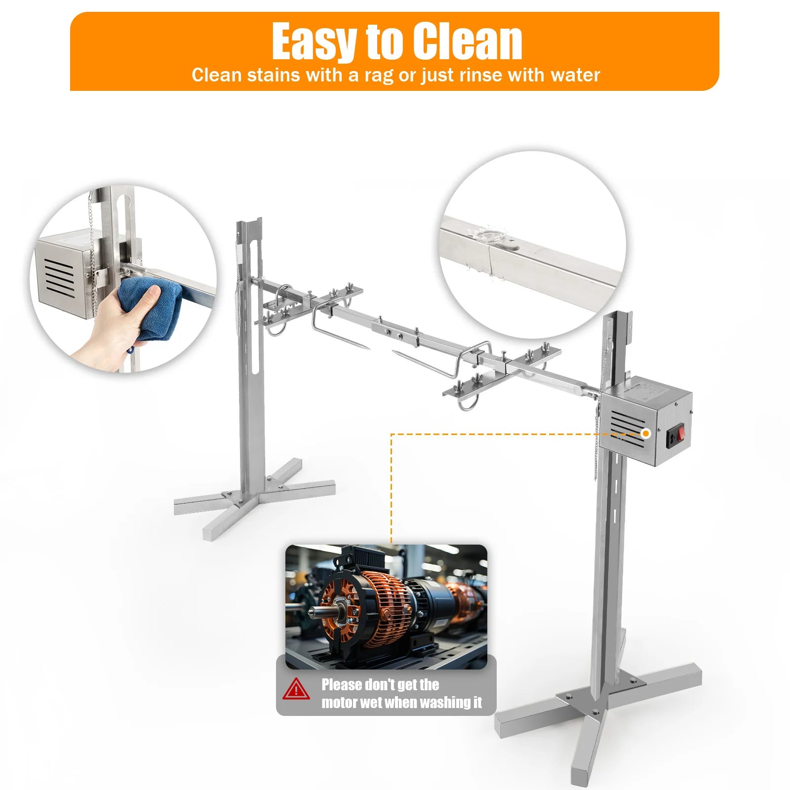 Electric BBQ and Rotisserie Grill Kit, 88LBS Capacity