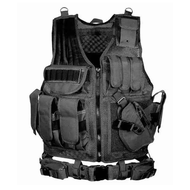 Adjustable Molle Tactical Vest, Combat Body Armor Vests, Security Guard, Airsoft Training Jacket.