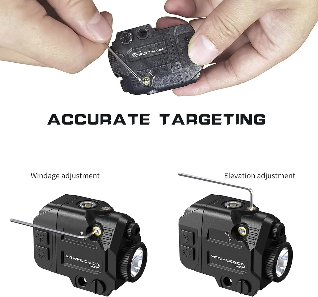 Red Laser Sight. Compatible with Picatinny Rail. Rechargeable Handgun Red Laser Beam.