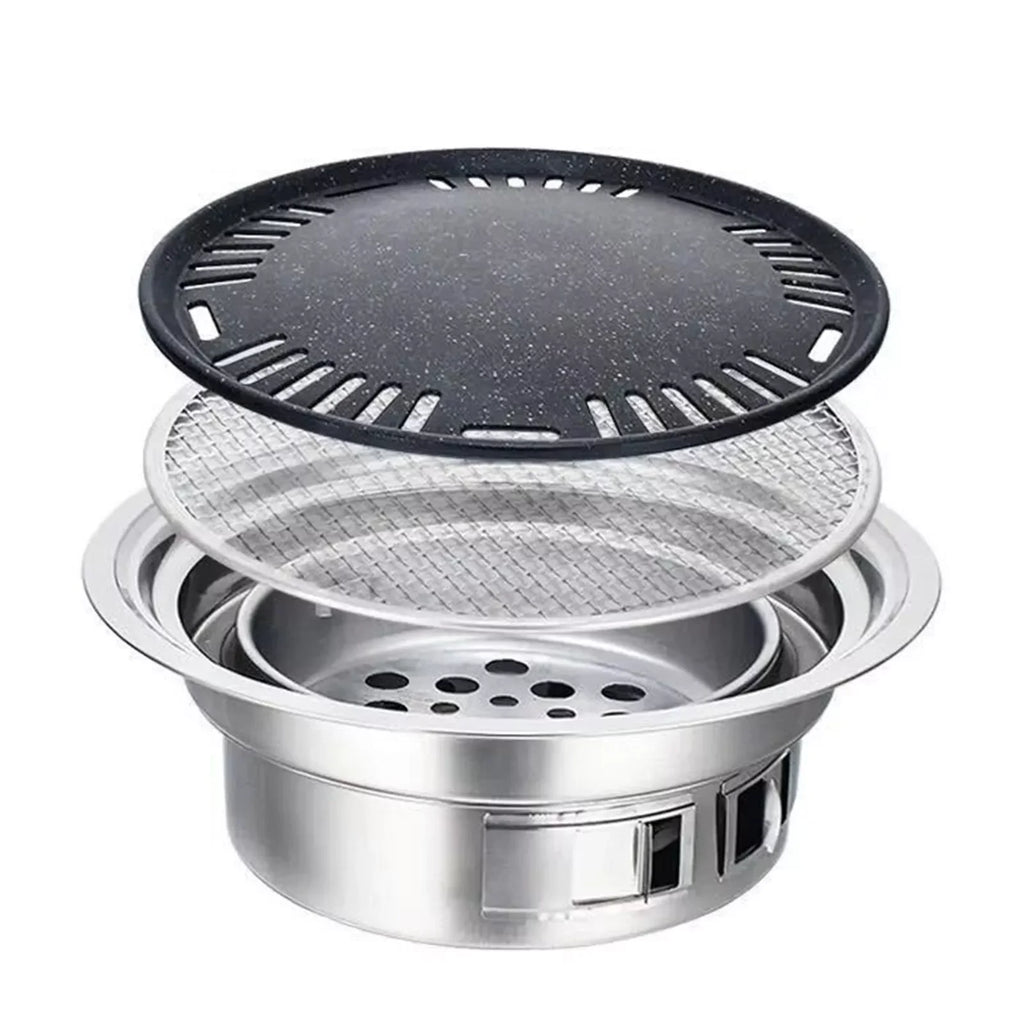 Korean Style Stainless Hibachi BBQ , Portable Picnic Table Grill .