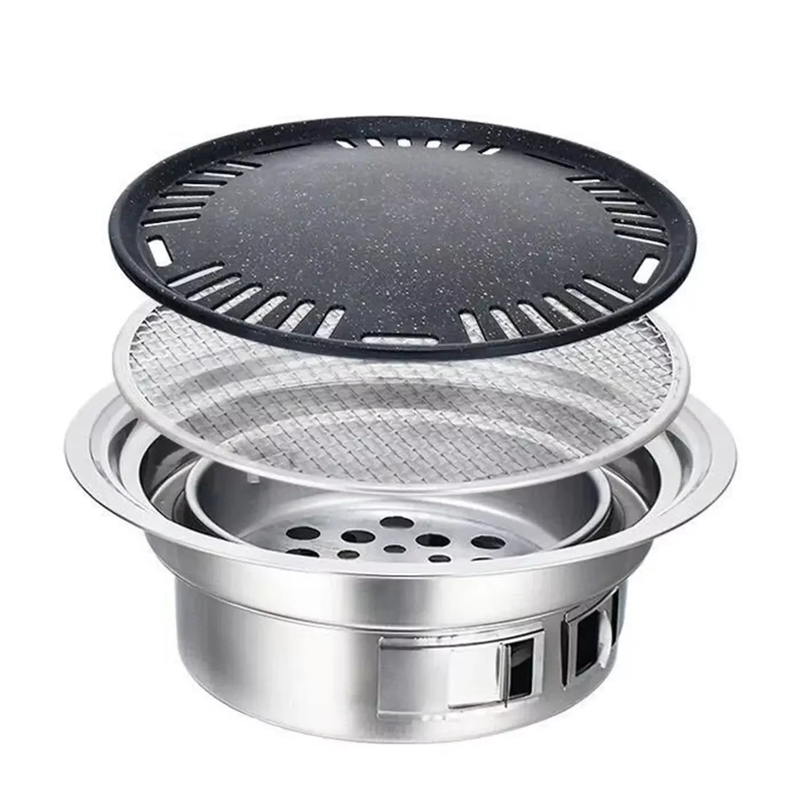 Korean Style Stainless Hibachi BBQ , Portable Picnic Table Grill .